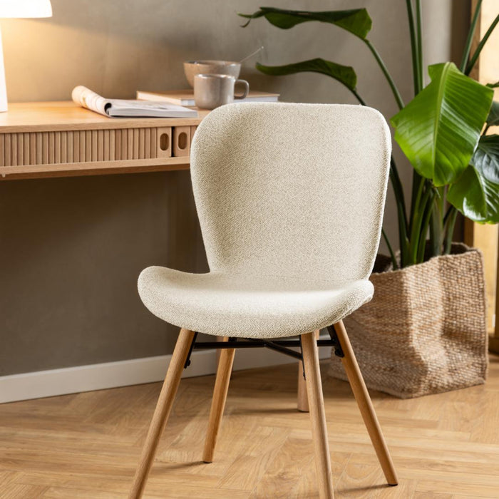 Giga Living - Eetkamerstoel Stof Beige - Zaria - Set van 2