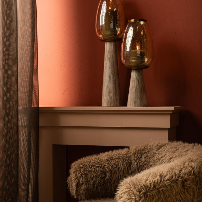 PTMD Berdand Beige Floor Stormlight Luster Glass Cone L