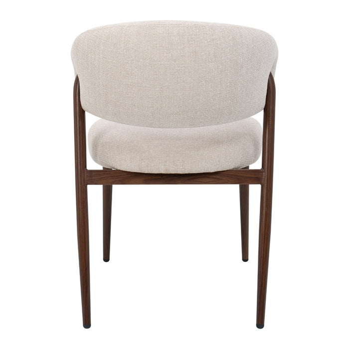 DÉJA Living - Eetkamerstoel - Stof - Beige|Walnoot - Skive - Set van 2