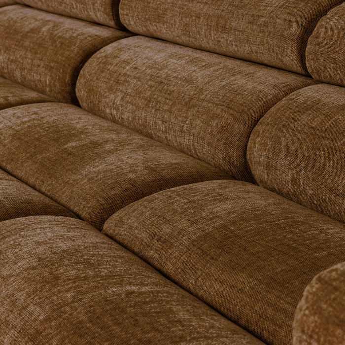 WOOOD Novi Chaise Longue Bank Links - Polyester - Karamelbruin Melange