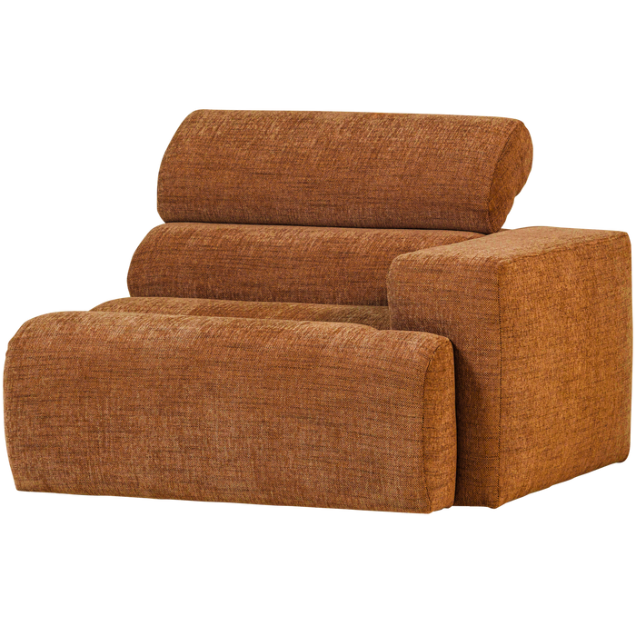 WOOOD Novi 1-Zits Element Bank Arm Rechts - Polyester - Oranje Melange