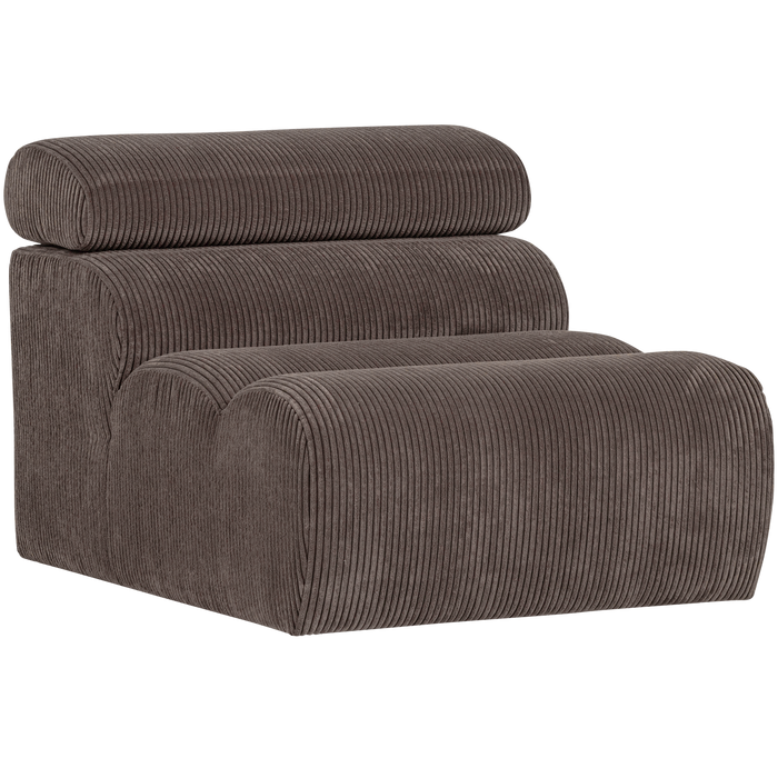 WOOOD Novi 1-Zits Element Bank - Ribstof - Grijsbruin - 86x82x113