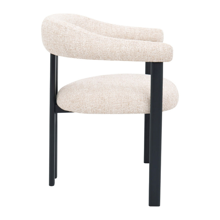 DÉJA Living - Eetkamerstoel - Stof - Taupe|Zwart - Odense - Set van 2