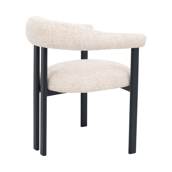 DÉJA Living - Eetkamerstoel - Stof - Taupe|Zwart - Odense - Set van 2