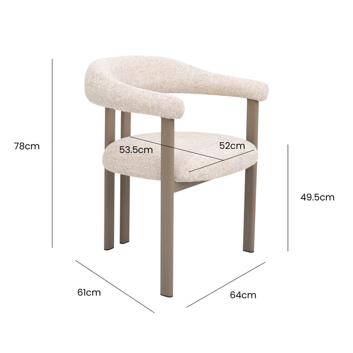 DÉJA Living - Eetkamerstoel - Stof - Taupe|Zwart - Odense - Set van 2