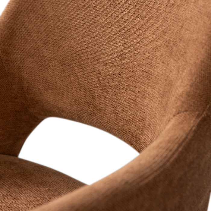 WOOOD Jenny Eetkamerstoelen - Geweven Stof - Bruin - Set van 2