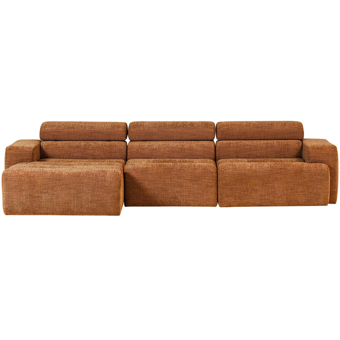 WOOOD Novi Chaise Longue Bank Links - Polyester - Oranje Melange