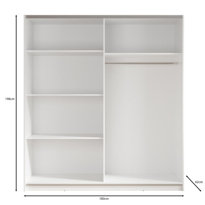 Meubella - Kledingkast Ganaro - Wit - 180 cm