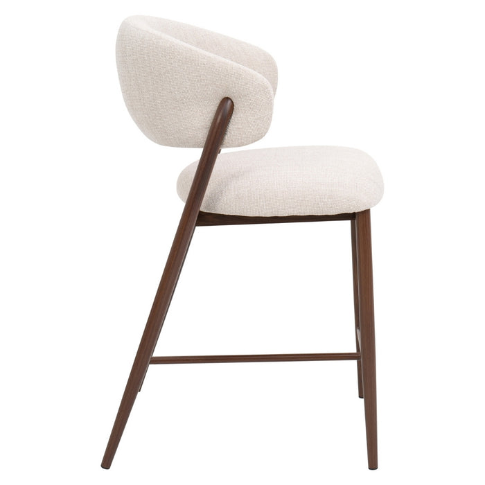 DÉJA Living - Barstoel Beige|Walnoot - 67cm - Skive - Set van 2