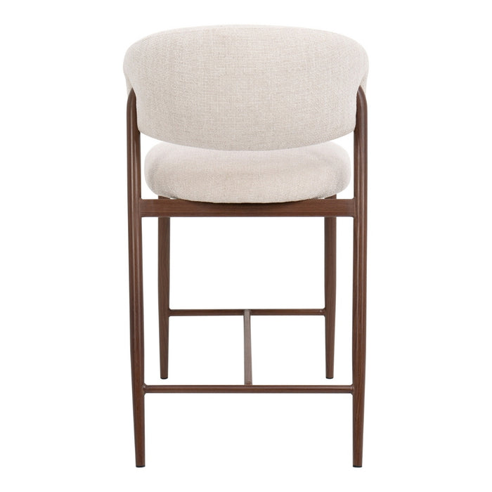 DÉJA Living - Barstoel Beige|Walnoot - 67cm - Skive - Set van 2