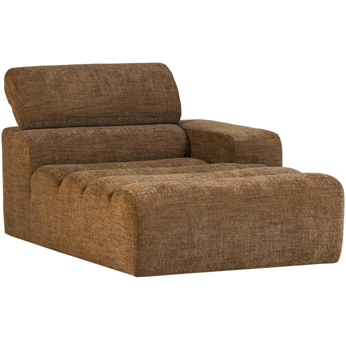 WOOOD Novi Chaise Longue Element Arm Rechts - PES-Karamelbruin Melange