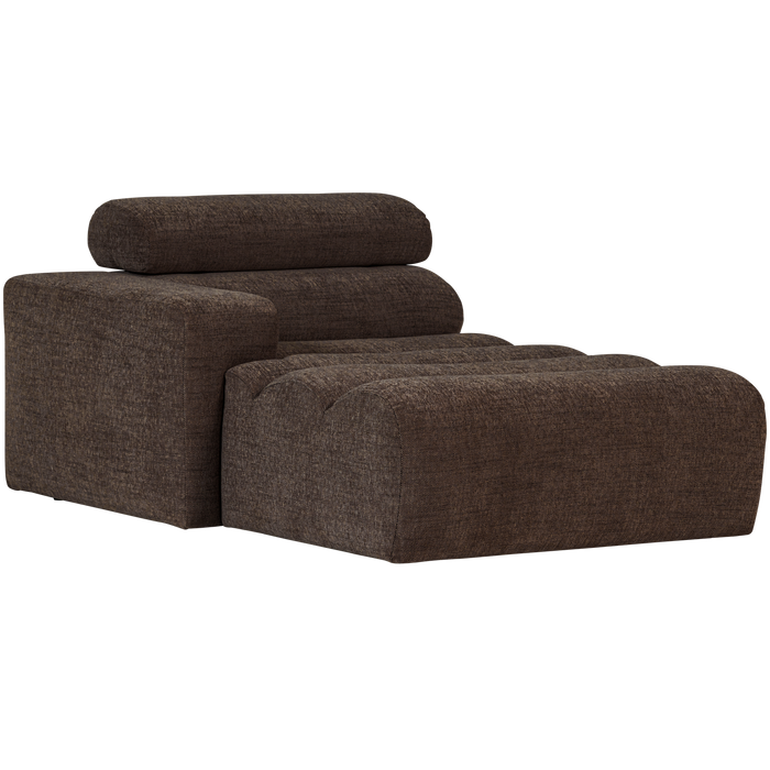 WOOOD Novi Chaise Longue Element Arm Links - PES - Donkerbruin Melange