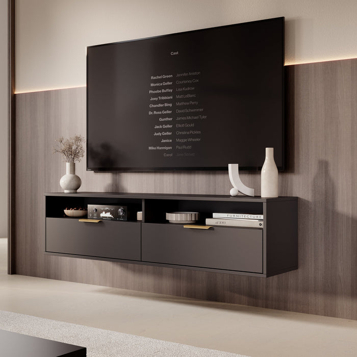 Meubella - TV-Meubel Qipp - Zwart - 140 cm