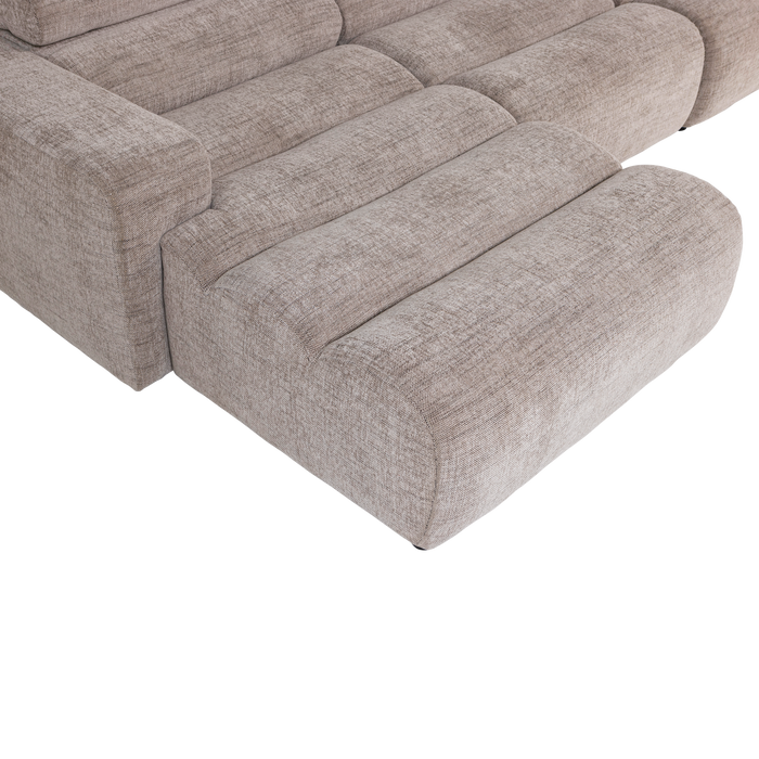 WOOOD Novi Chaise Longue Bank Links - Polyester - Naturel Melange