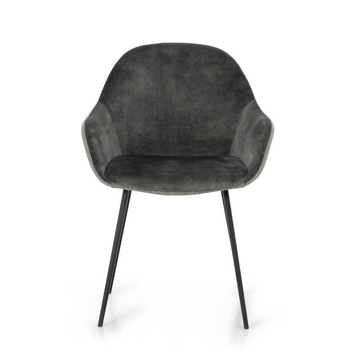 Eetkamerstoel Nora - Groen - Velvet | Textiel | Metaal