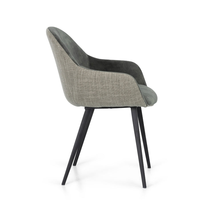 Eetkamerstoel Nora - Groen - Velvet | Textiel | Metaal