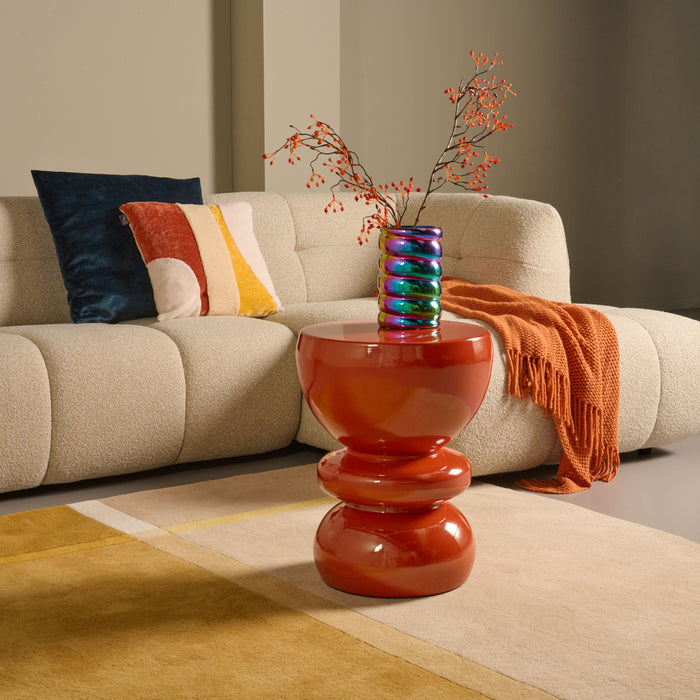 Bijzettafel Freiburg - Oranje|Rood - Metaal