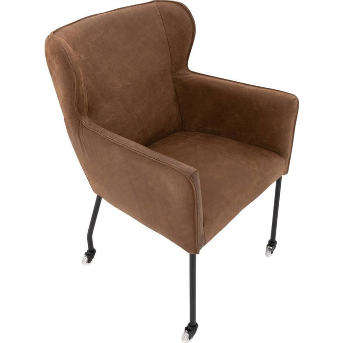 Goossens Eetkamerstoel Leogang - Leder met armleuning