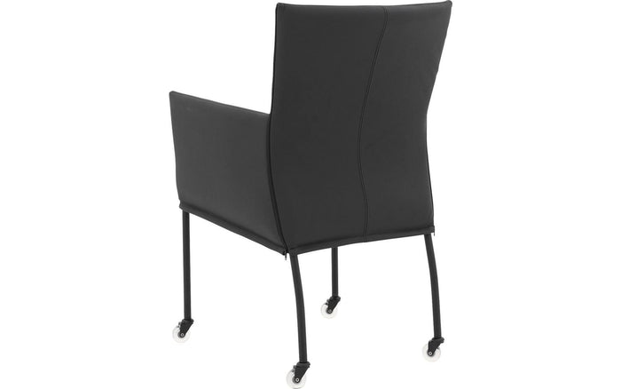 Goossens Eetkamerstoel Funk - Leder met armleuning