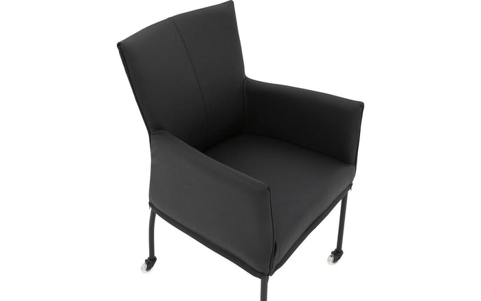 Goossens Eetkamerstoel Funk - Leder met armleuning