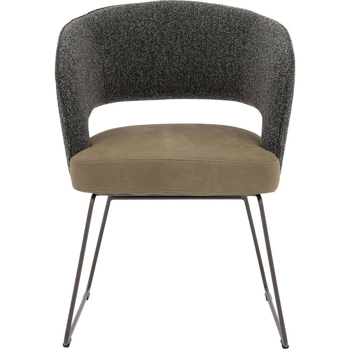 Goossens Eetkamerstoel Ostuni (zitting leer, rugleuning stof) -