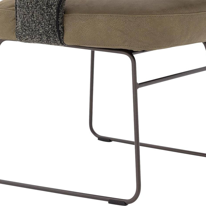 Goossens Eetkamerstoel Ostuni (zitting leer, rugleuning stof) -