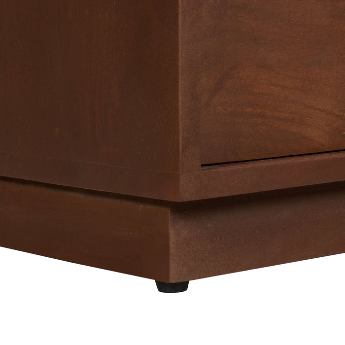 Nachtkastje Moura - Bruin|Hout - Mango - Mangohout