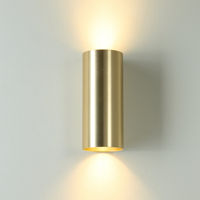 Searchlight Wall Wandlamp Cilinder - H 15,4 cm - Goud