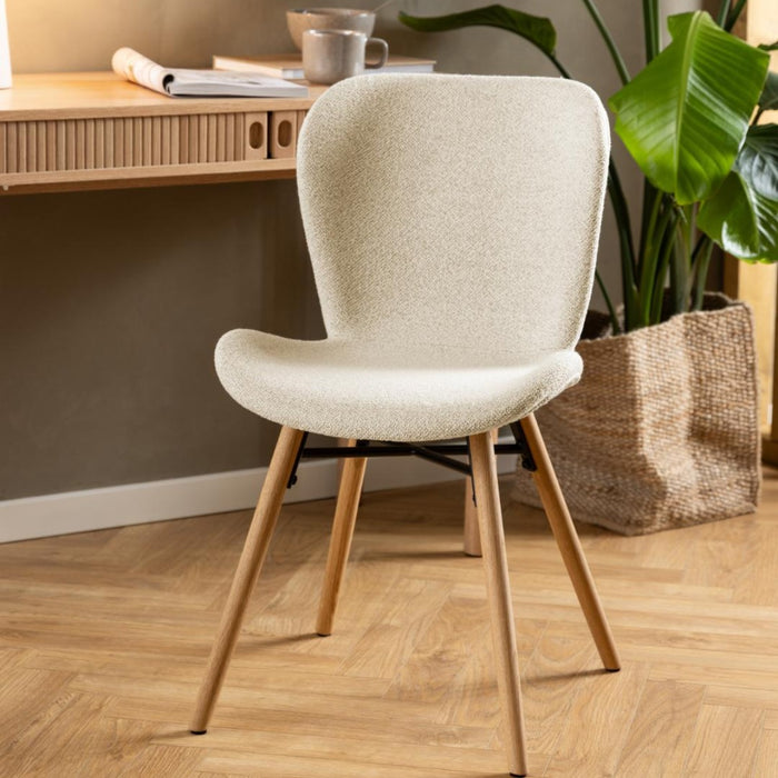 Giga Living - Eetkamerstoel Stof Beige - Zaria - Set van 2