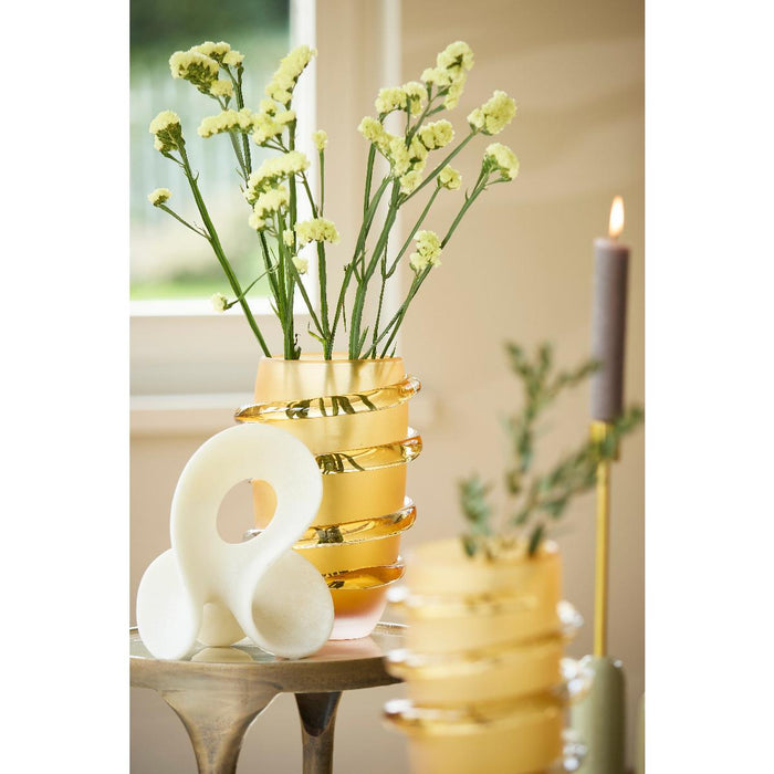 Light & Living Light&living Vaas Ø20x28 cm ODATE glas mat oker