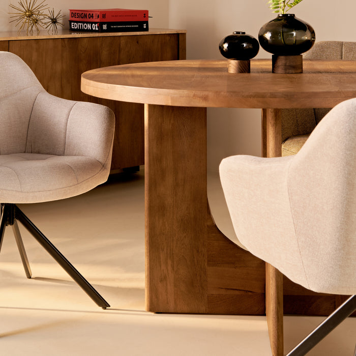 by fonQ Brato Eettafel Ø 150 cm - Mangohout