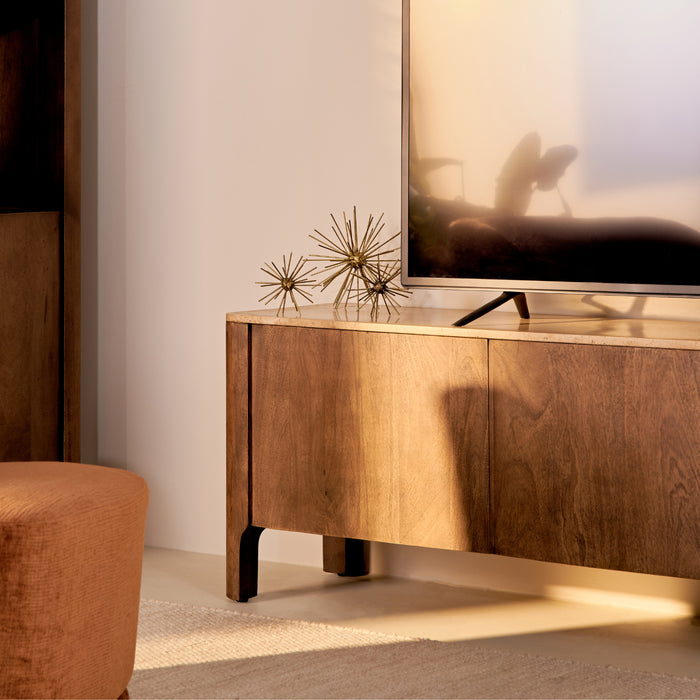 by fonQ Brato Tv-meubel met Marmeren Blad B 175 cm - Mangohout