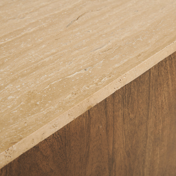 by fonQ Brato Tv-meubel met Marmeren Blad B 210 cm - Mangohout