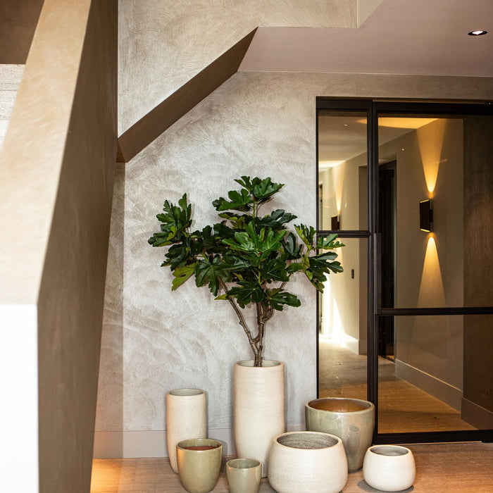 PTMD Dezzel White Glazed Round Ceramic Pot High SV2