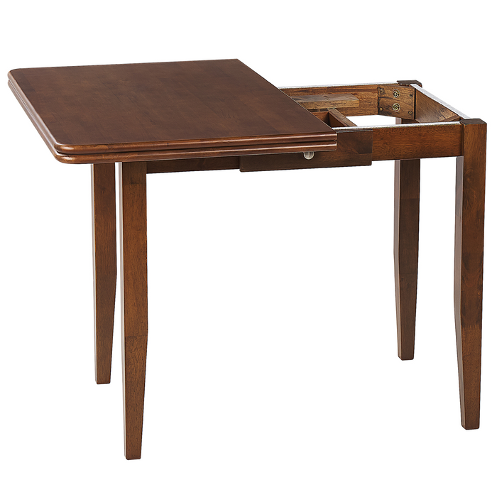 Beliani-MASELA-Uitschuifbare eettafel-Donkere houtkleur-Rubberhout