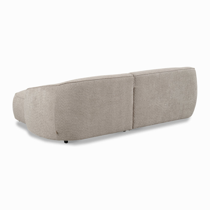 by fonQ Chubby Hoekbank met Chaise Longue Rechts - Bouclé Greige
