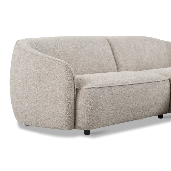 by fonQ Chubby Hoekbank met Chaise Longue Rechts - Bouclé Greige