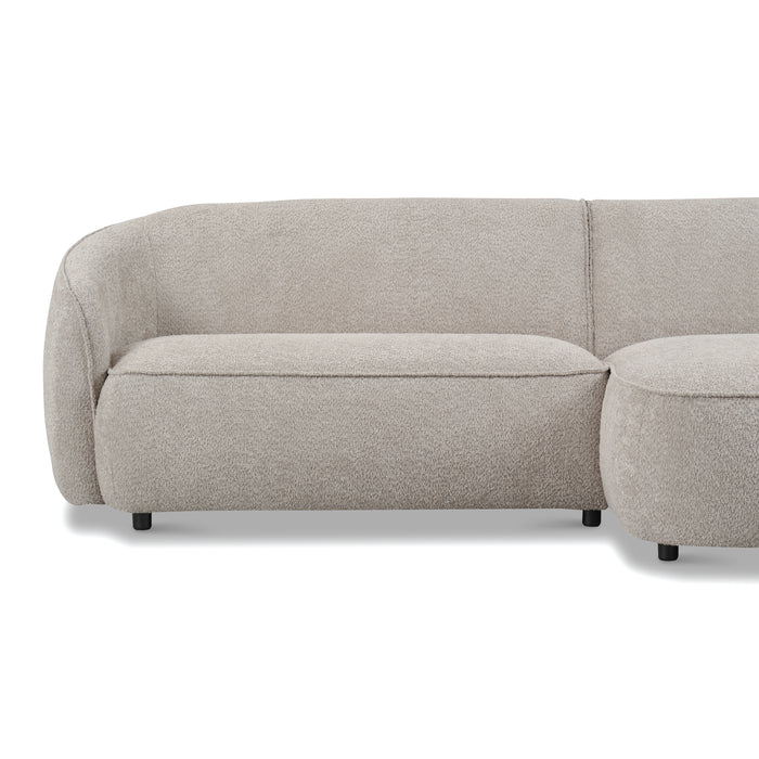 by fonQ Chubby Hoekbank met Chaise Longue Rechts - Bouclé Greige