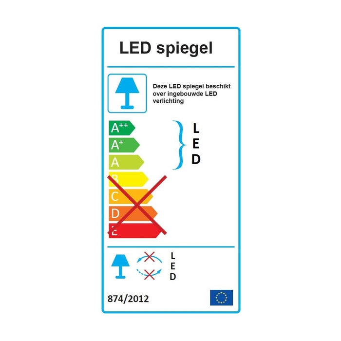 Vtw Living - Badkamerspiegel - Spiegel - Anti Condens - 140 cm