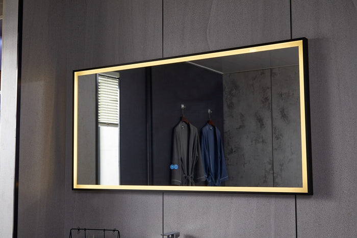 Vtw Living - Badkamerspiegel - Zwart frame - Anti Condens - 80 cm