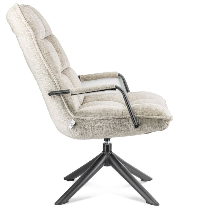 Draaifauteuil met Armleuning - Fauteuil - Beige - 70 x 80 x 100 cm