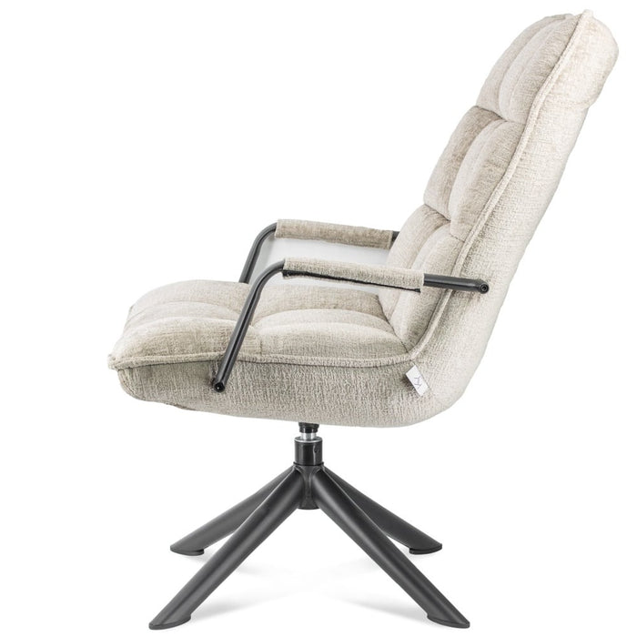 Draaifauteuil met Armleuning - Fauteuil - Beige - 70 x 80 x 100 cm