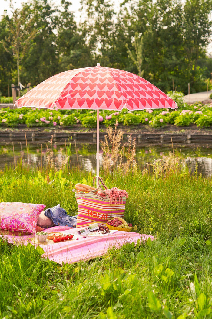 Mica Decorations Strandparasol - H180 x Ø160 cm - Roze