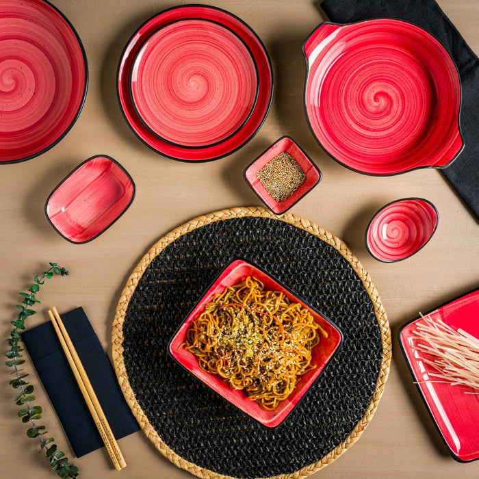 Bonna Serveerschaal - Aura Passion - Porselein - 19x11 cm - set van 2