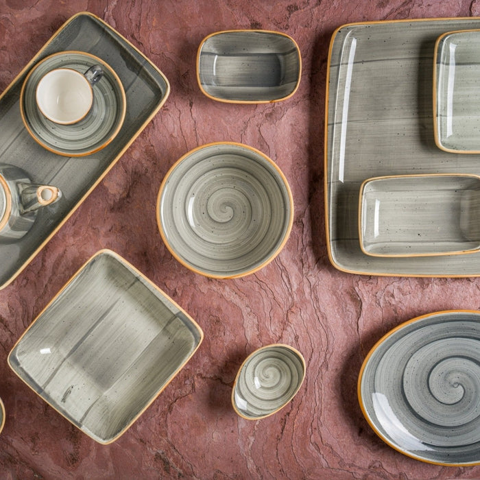 Bonna Serveerschaal - Aura Space - Porselein - 19x11 cm - set van 2