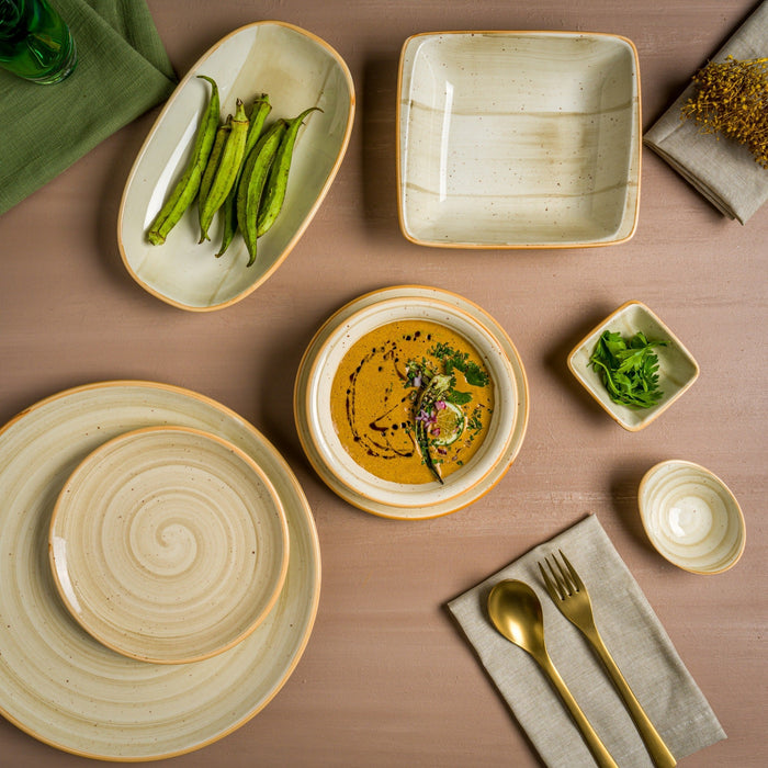 Bonna Serveerschaal - Aura Terrain - Porselein - 36x28 cm - set van 2