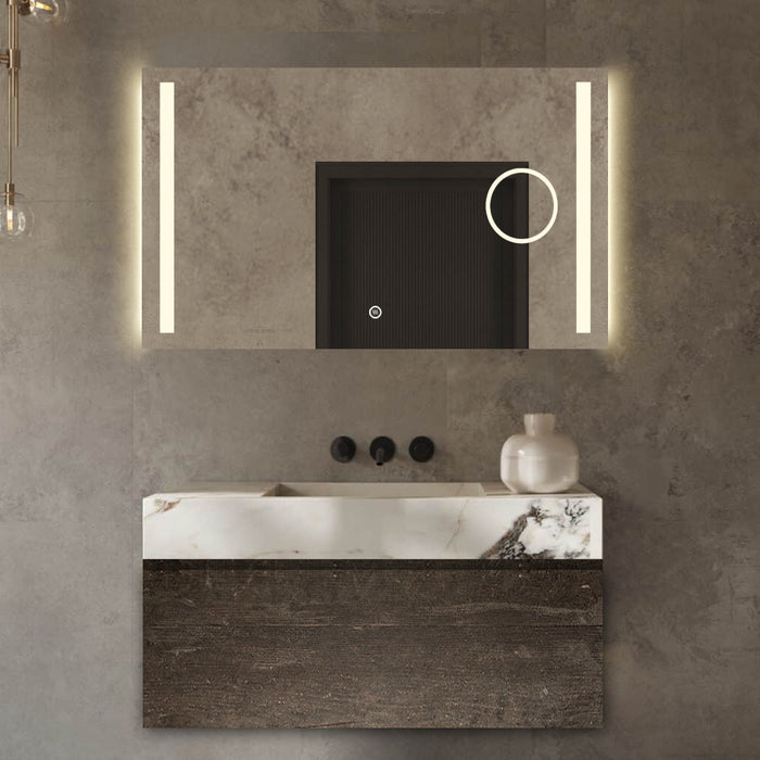 Badkamerspiegel met Vergrootglas - Verlichting - 160 x 80 cm