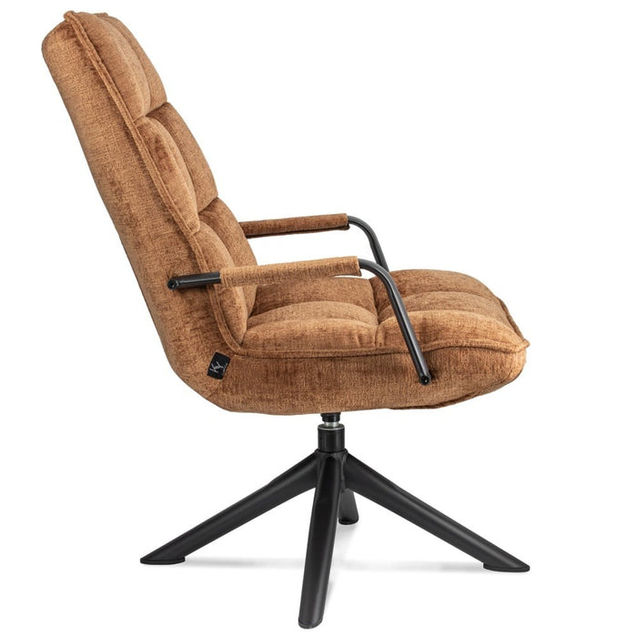 Draaifauteuil Met Armleuning - Fauteuil - Oranje - 70 x 80 x 100 cm