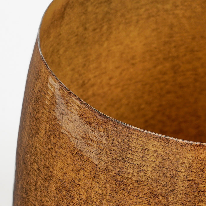 Mica Decorations Benson Bloempot - H16 x Ø19 cm - Metaal - Bruin