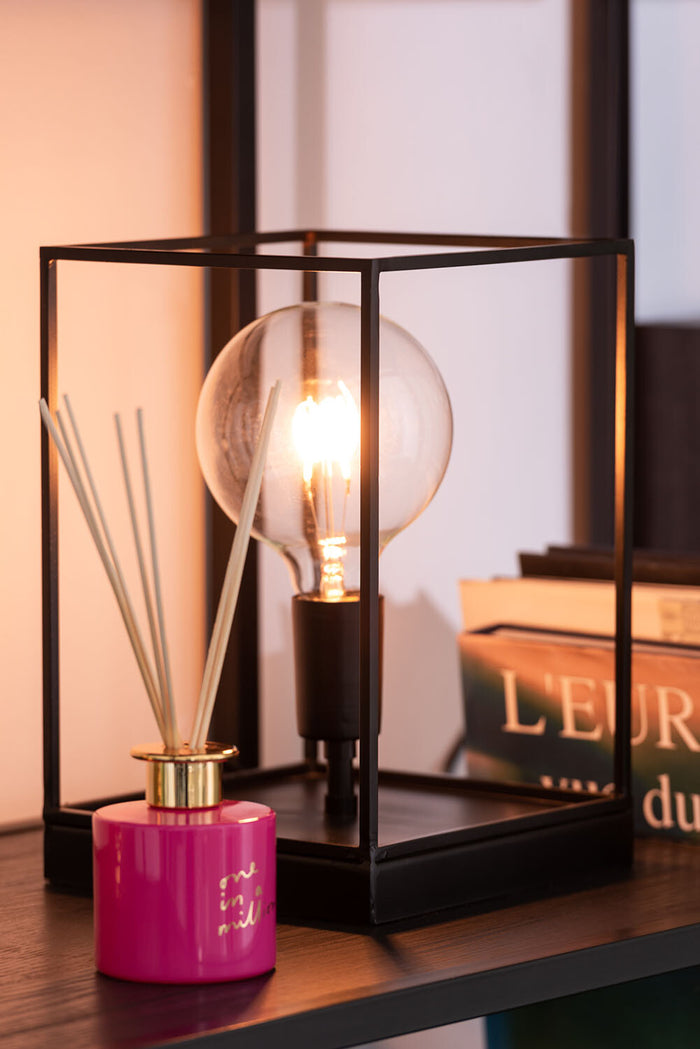 Lamp | Metaal | Zwart | 20x20x (h)30.5 Cm